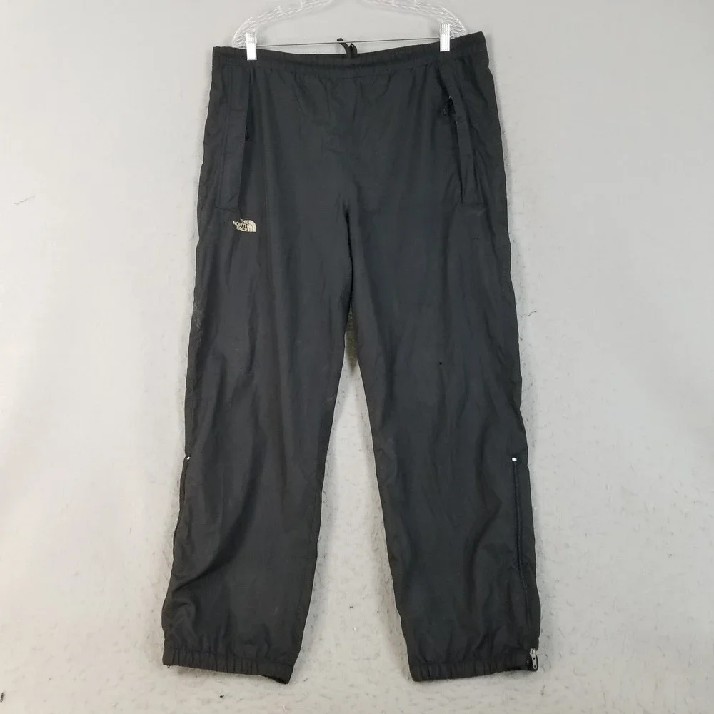 The North Face Pants Mens XL Black Windbreaker Stow Pocket Hiking Ankle Zip